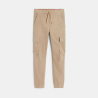 Pantalon cargo en toile beige garçon