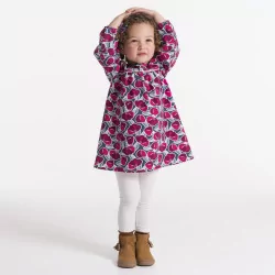 فستان صوف زهري للفتيات الصغيرات وطماق وردي