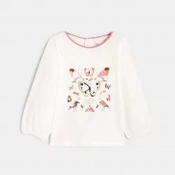 T-shirt impression animaux rose bébé fille