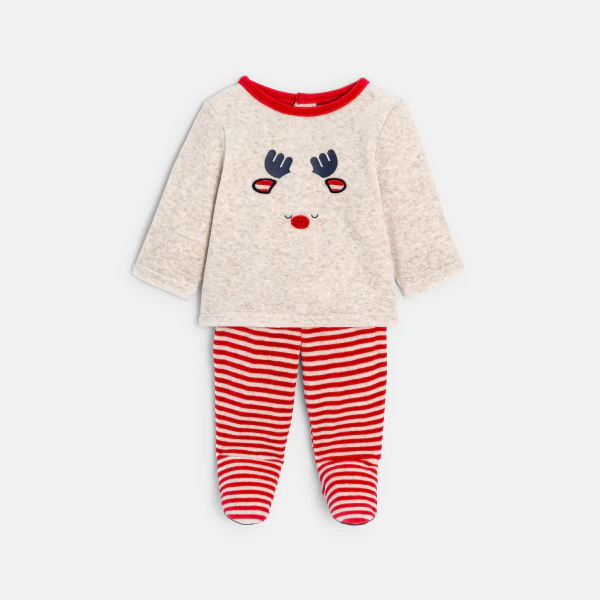 Pyjama polaire renne rouge bébé garçon