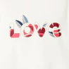 T-shirt Love manches à volants blanc bébé fille