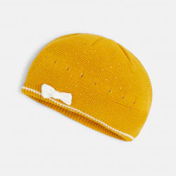 قبعة محبوكة صفراء للفتيات الصغيرات