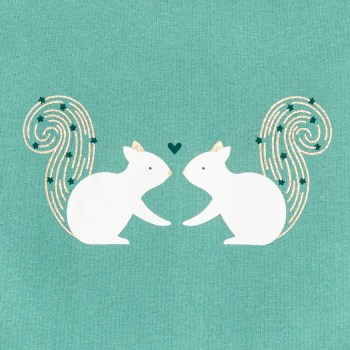 T-shirt motif écureuil turquoise Fille