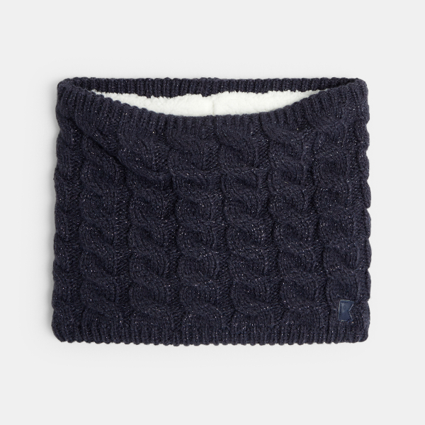 Snood torsadé bleu marine irisé Fille