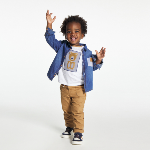 Chemise en jean bleue bébé garçon