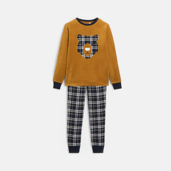 Pyjama 2 pièces motif ours orange Garçon