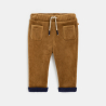 Pantalon velours côtelé polaire marron bébé garçon