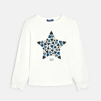 T-shirt motif étoile blanc Fille