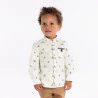 Chemise animaux coton fantaisie blanche bébé garçon
