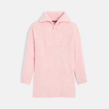 Robe-pull col camionneur rose Fille