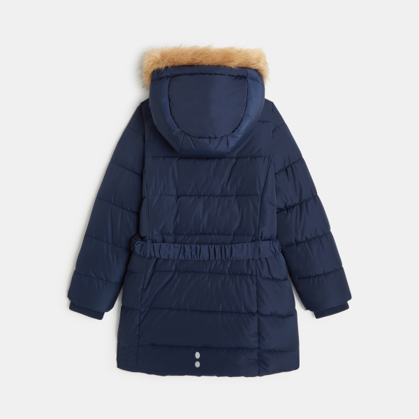 Parka matelassée déperlante bleu marine Fille