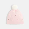 قبعة بوم بوم قابلة للإزالة باللون الوردي للفتيات