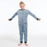 Pyjama 2 pièces en velours imprimé bleu