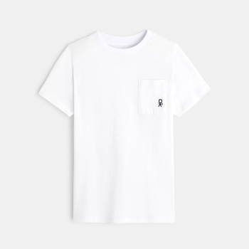 T-shirt uni manches courtes blanc garçon