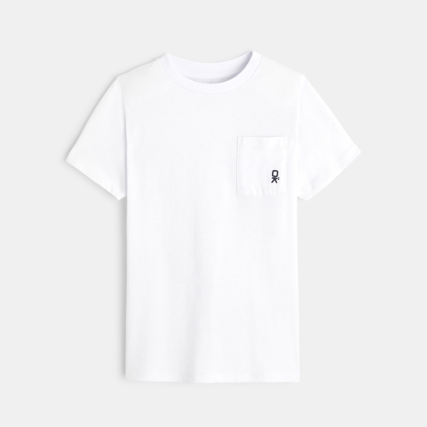 T-shirt uni manches courtes blanc garçon