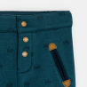 Pantalon coton doublé velours imprimé bleu bébé garçon