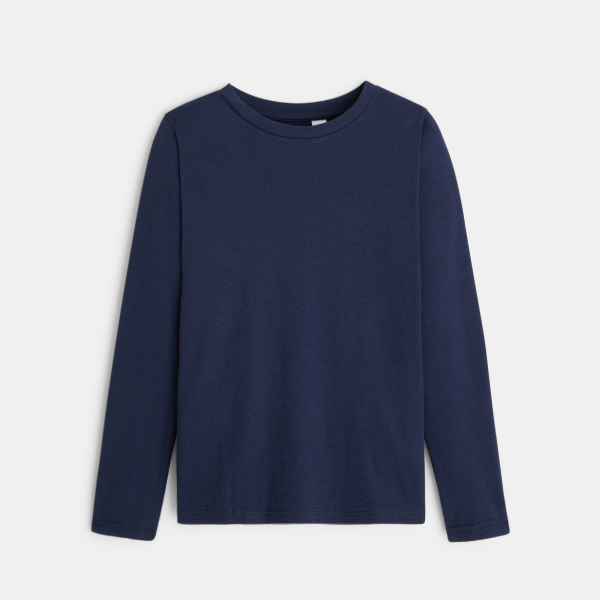 T-shirt manches longues thermorégulant bleu Garçon