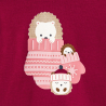 T-shirt col roulé rouge hérissons bébé fille