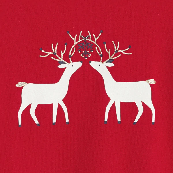 T-shirt motif renne rouge Fille