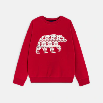 Sweat-shirt de Noël rouge Garçon