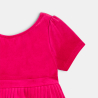 Robe de fête velours plissée rouge bébé fille
