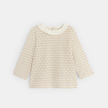 Blouse imprimée col plissé bébé fille