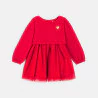 Robe de fête bi-matière rouge bébé fille