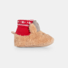 Chaussons chaussettes Noël beige naissance