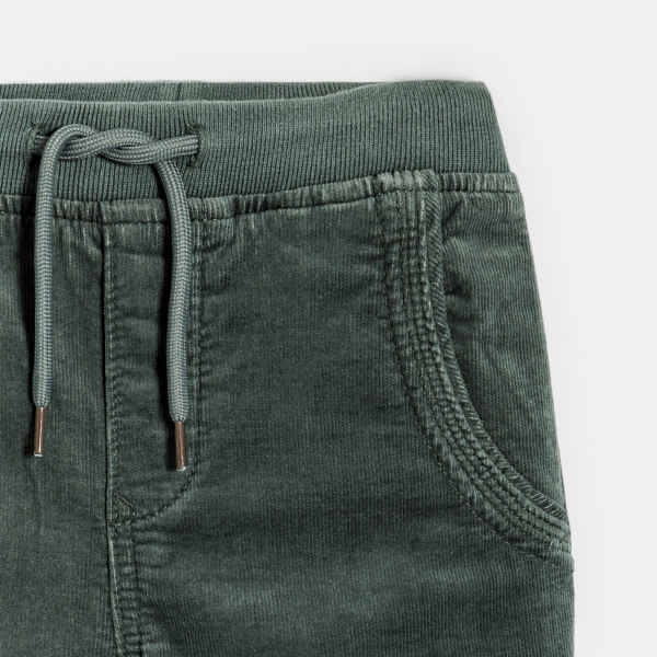 Jogpant en velours vert Garçon