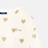 Sweat-shirt motif coeur pailleté blanc Fille