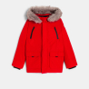 Parka matelassée à capuche rouge garçon