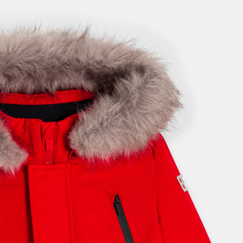 Parka matelassée à capuche rouge garçon