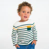 T-shirt marinière vert bébé garçon