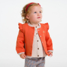 Gilet molleton à volants orange bébé fille