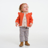 Gilet molleton à volants orange bébé fille