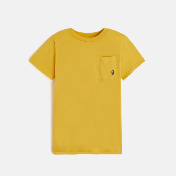 T-shirt uni manches courtes jaune garçon