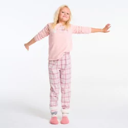 Pyjama 2 pièces rose pastel Fille