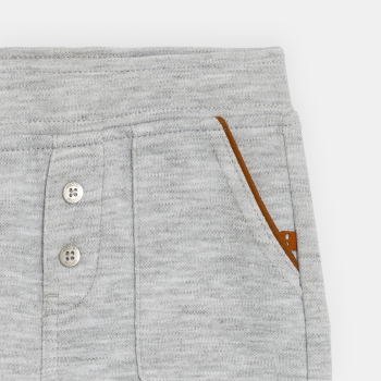 Short en molleton gris chiné bébé garçon