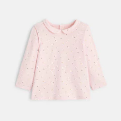 T-shirt col claudine rose bébé fille
