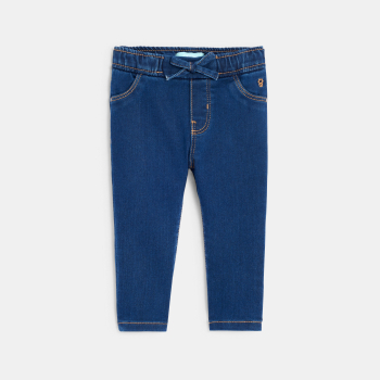 Pantalon tregging denim bleu bébé fille