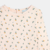 T-shirt fleuri coton côtelée rose bébé fille