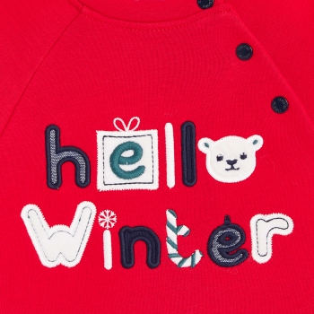 سويت شيرت صوف متقاطع، أحمر، ولادي رُضع