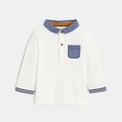 Polo maille piquée blanc bébé garçon