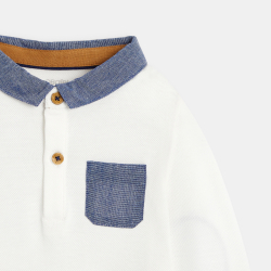 Polo maille piquée blanc...