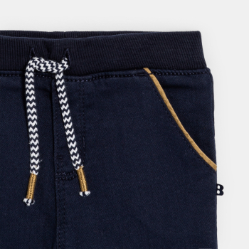 Pantalon enfilable en coton bleu bébé garçon