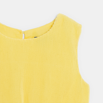 Robe sans manches à paillettes jaune Fille