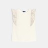 Top à mancherons volantés écru Fille