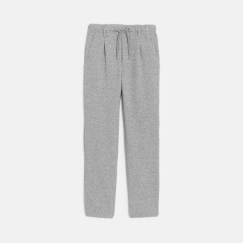 Pantalon chino en maille chinée gris clair Garçon