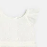 Robe chic bi-matière dentelle et plissé blanc bébé fille