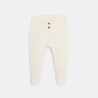 Pantalon à pieds en maille tricot blanc naissance